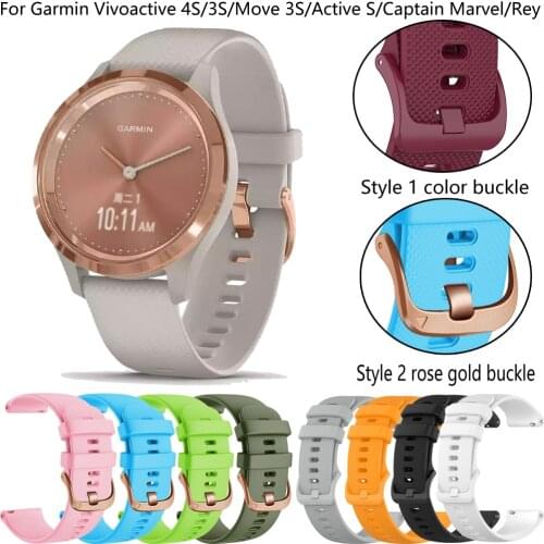 18mm Silicone Band Strap Quick Release Watchband Bracelet For Garmin Vivoactive 4S/Move 3S/Active S/Rey Smart Watch Accessories