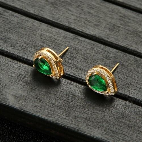 Luxury Clear white water drop/Square Shape AAA Full Cubic Zirconia Stud Earrings For Party Bridal Engagement Earrings Jewelry