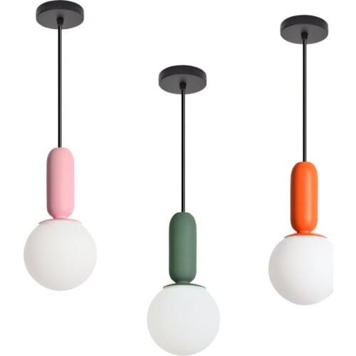 Nordic Loft Style Iron Glass Droplight Lamp Modern LED Pendant Light Fixtures Dining Room Simple Hanging Lamp Home Lighting