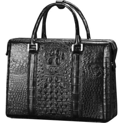 LINSHE new crocodile handbag Man handbag package business computer men briefcase Cross section large men bag