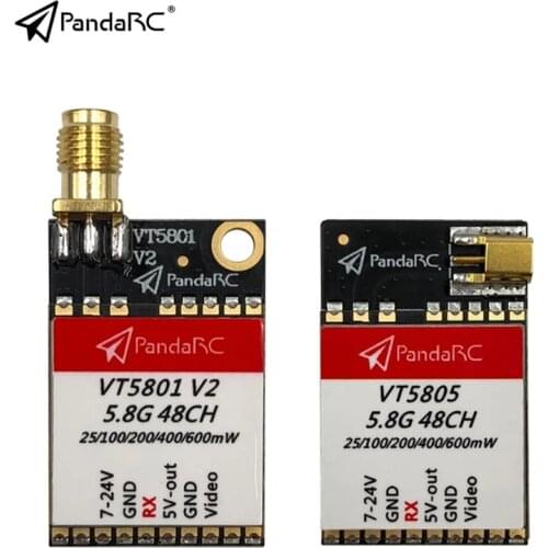 PandaRC VT5801 V2 VT5805 FPV Video Transmitter 5.8G 48CH 25/100/200/400/600mW Switchable OSD Adjustable SMA MMCX For RC Drone