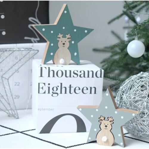 Wind Morandi Green Five-pointed Star Elk Bear Christmas Ornaments Desktop