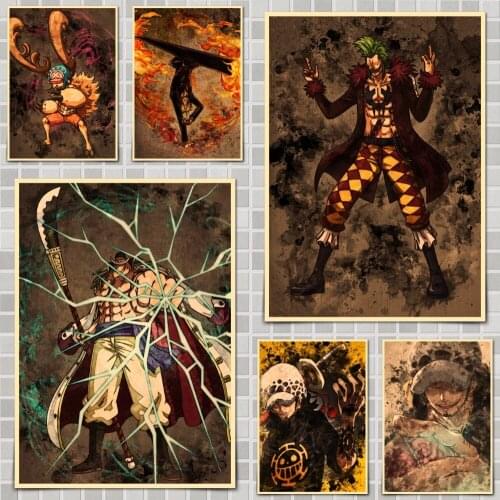 Japanese One Piece Art 3 Anime Poster Wall Stickers For Home Room Bar Decor Art