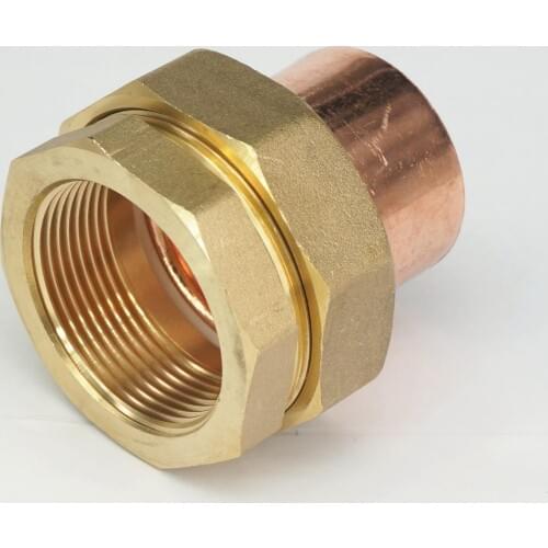 1-1/2" BSP Brass Female-42mm I.D Copper Socket End Feed Union Pipe Adapter Air Conditioner Refrigerator Chiller Plant