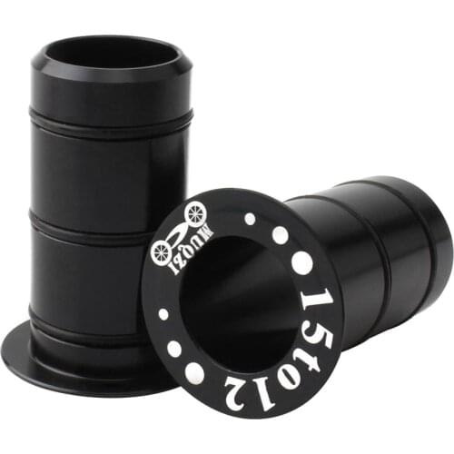 1 Pair Bike Hub Front Tube Shaft Conversion Seat Adapter 15mm to 12mm, with 6 Seal Rings - 30 x 15 mm