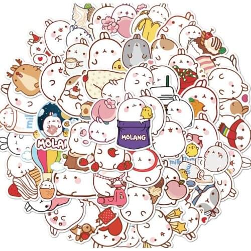 10/30/50Pcs Cute chubby rabbit Graffiti Waterproof Skateboard Travel Suitcase Phone Laptop Luggage Stickers DIY Kids Girl Toys