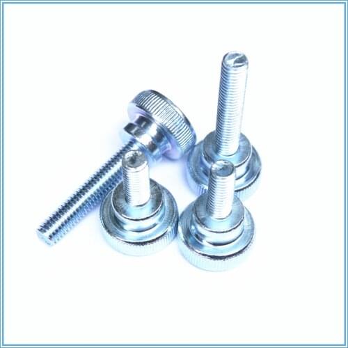 10pcs M4x6/8/10/12~30MM Carbon Steel thumb screw with collar round head with knurling manual adjustment screws bolt