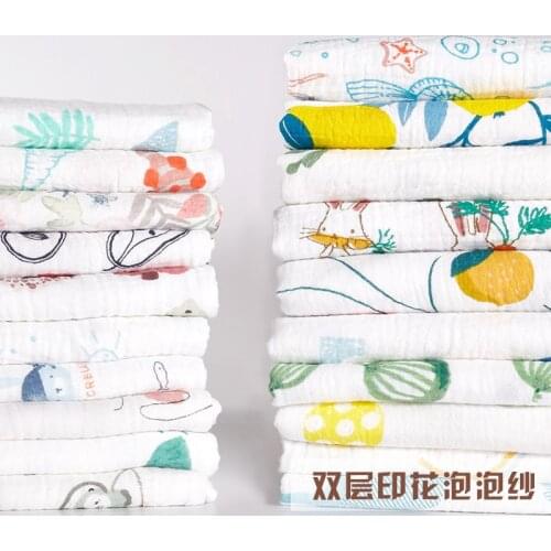 100% Cotton Fabric for Baby Clothes / Sleepwear / Shirts / Skirts 50x135cm Double Gauze Organic Fabric