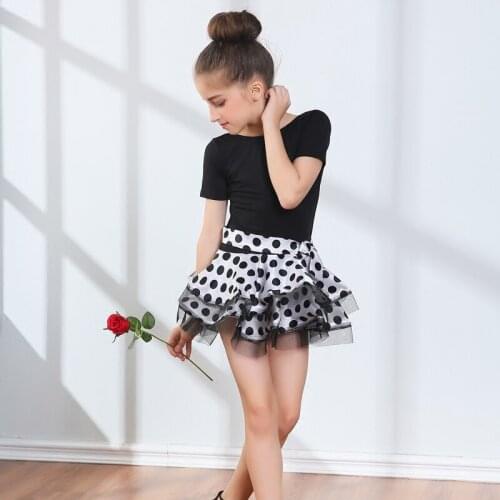 2pcs Plus Size Latin Dance Suit Children Ballroom Dance Dresses Kids Practice Competition Costumes Skirt Kids Stage Suit B-5619