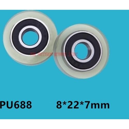 2021 Rushed Time-limited Polyurethane Rubberized Bearing 8*22*7mm Small Rubber Roller Wheel Pulley 688 Drawer
