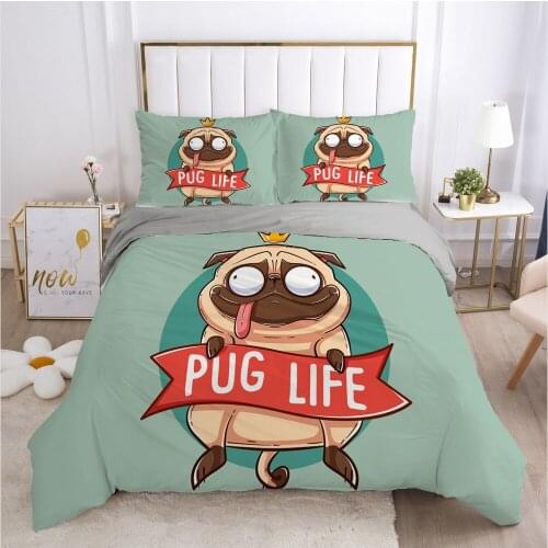3D Duvet Cover Sets Bedding Set Quilt Covers Pillowcase(s) Comforter Case Bed Linen Cartoon Twin Double Size Dog Bedclothes