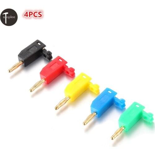 4PCS 1000V 5A 2mm Gold-plated Banana Plug Jack For Amplifier Test Probes Connector Banana Plug Red/ Green/Blue/Yellow/Black