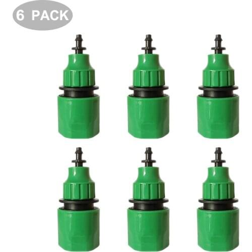 6Pcs 1 / 4``3 / 8 '' hose barbed joint garden water quick coupling irrigation system faucet plumbing fitting