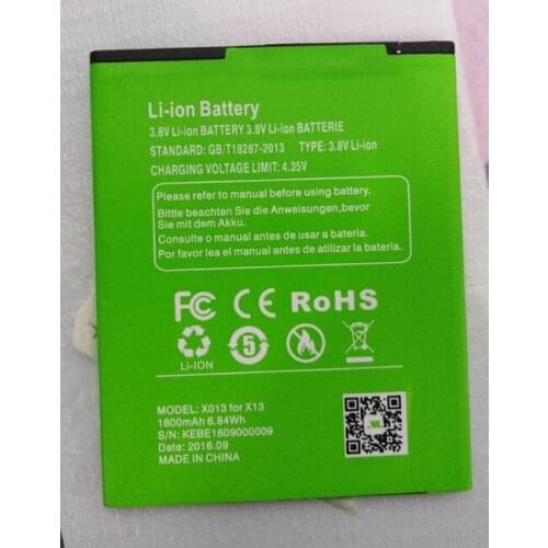 100% New XGODY X13 phone 1800mAh Battery Board for XGODY X13 5.0 inch phone