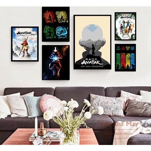 Avatar The Last Airbender Japan Anime Map Posters And Prints Pictures On The Wall Abstract Decorative Home Decor Plakat