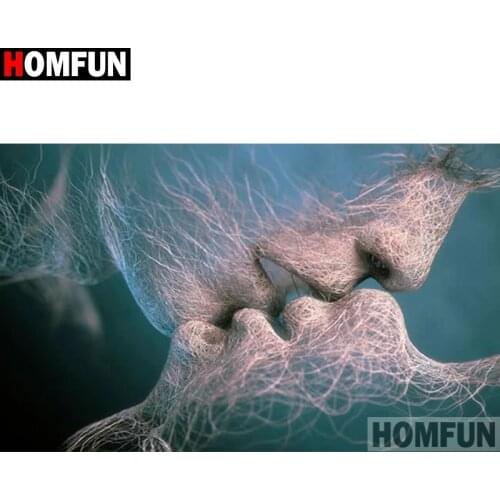HOMFUN Full Square/Round Drill 5D DIY Diamond Painting "Light kiss couple" 3D Diamond Embroidery Cross Stitch Home Decor A30182