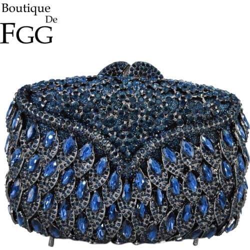 Boutique De FGG Emerald Green Women Crystal Clutch Evening Bags Gala Dinner Party Ladies Minaudiere Handbag and Purse