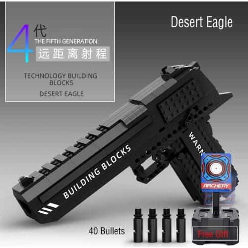 Kids Building Blocks Gun Toys Desert Eagle Block Pistols Military Weapons Assemble MOC Bricks Gun Childrens Toys Gifts