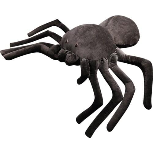 Giant Plush Spider Toy Big Lifelike Cool Black Spider Pillow Real Life Spider Throw Pillow Kids Doll Party Supply Trick or Treat