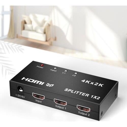 HDMI-compatible Switch Switcher 1x2 HD Splitter 2Port Auto Switcher Support 3D Full HD1080P for pc HDTV DVD HDPS3