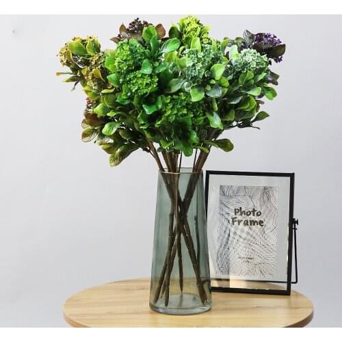 Simulation plant single oil painting hydrangea ins indoor home living room bottle flower restaurant partition flower arrangement