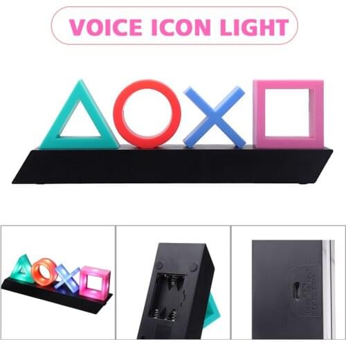 Room Sound Control Atmosphere Light Gaming Icon Light Modern Mood Breathing Night Lamp LED Lighting for Kids Bedside