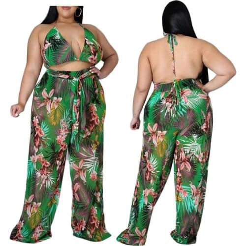 Summer Beach Wear Bikini 2021 Plus Size Womens Clothing 4xl 5xl Sexy Bra+mesh Pants Print Bathing Suit Wholesale Dropshipping