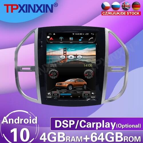 64G For Mercedes Benz Vito 2016 - 2019 Android 10Tesla Screen Car Radio Tape Recorder Multimedia Player GPS Navigation Carplay
