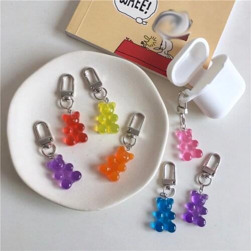 Cute Cartoon Colorful Soft Candy Bear Key Buckle Girl Schoolbag Creative Decorative Pendant Ornament Accessories Key Management