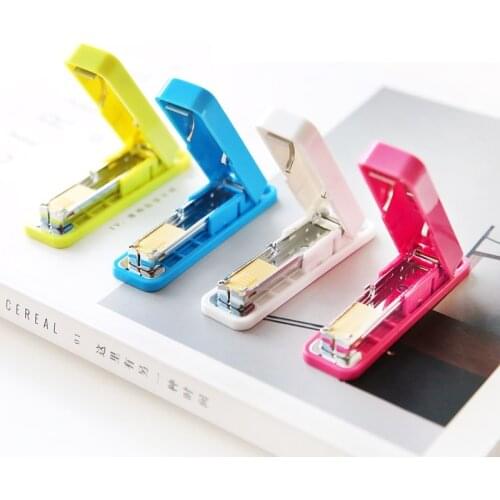 Mini manual staplers Fresh color stapler set 800 pcs color staples Paper binding office accessories school supplies F945