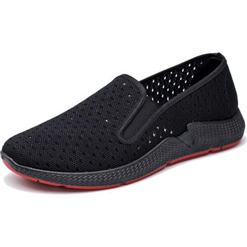 New summer mens net shoes Korean version of the hollow breathable mesh panel shoes large size foreign trade sports mens shoes