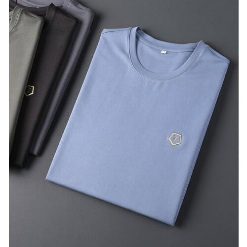 New breathable wrinkle resistant high-end short-sleeved summer 2021 thin ice silk short-sleeved mens comfortable coat light lu