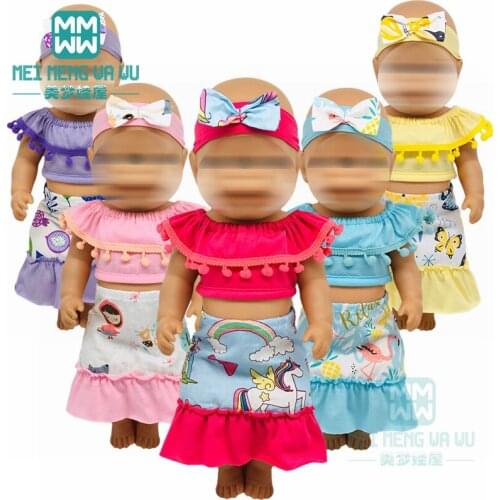 Doll clothes fits 43 cm new born doll and American doll accessories fashion holiday style dress