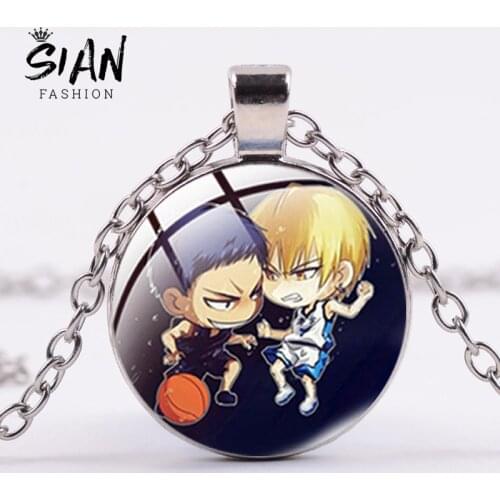 SIAN Kuroko No Basuke Anime Necklace For Teens Student Trendy Chain On The Neck Metal Choker Fashion Glass Pendant Jewelry Gift