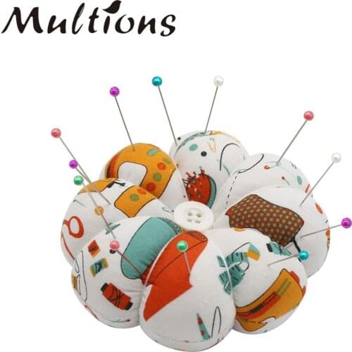 Multions 1pcs Korean Style Pumpkin Shape Wrist Pin Cushions Wearable Sewing Needle Pins For Sewing Work DIY Sewing Tools