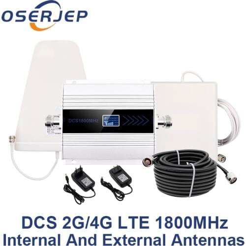 GSM Repeater 1800Mhz 4G Cell Signal Amplifier booster DCS 1800 Mobile Phone Signal amplifier internel/external antenna