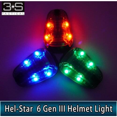 HEL-STAR 6 Gen III Tactical Helmet Flashlight Green Red Blue Strobe IR light Outdoor Waterproof Survival Signal Light