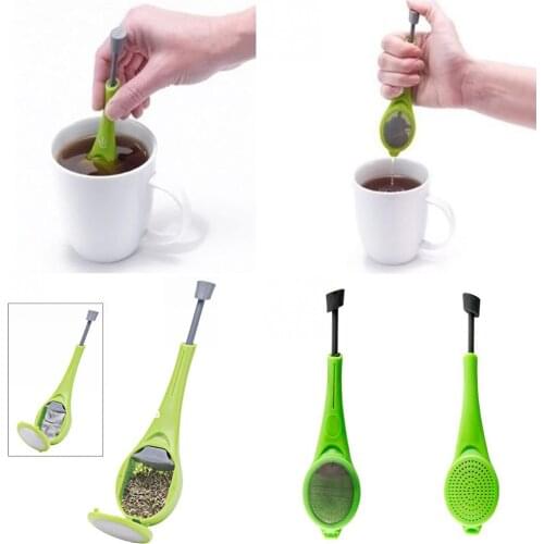 1 Pack Press Tea Infuser Silicone Filter Loose Tea Leaf Bagged Teas Strainer With Mesh Cover