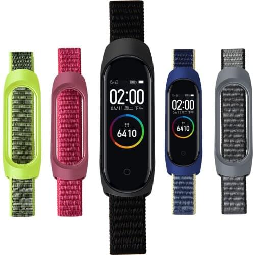 For Xiaomi Mi Band 5 4 3 Nylon Strap Sport Bracelet for Xiaomi miband 5 corea Wristband on xiomi mi band5 Replaceable Straps