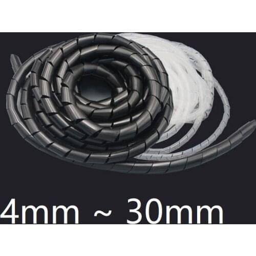 Winding Pipe Spiral Wrapping 4-30mm Wire Wrap Organzier Cable Sleeve Sheath Tube Protection PC Computer Line Bundle Mangement