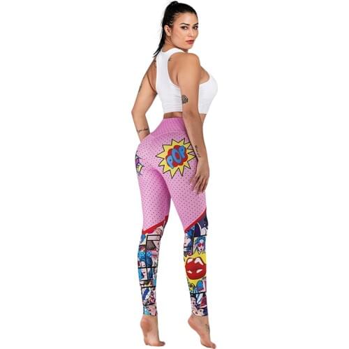 SVOKOR Women Leggings Fashion High Waist Cartoon 3D Printing Fitness Leggings Autumn Polyester Casual Pants Women