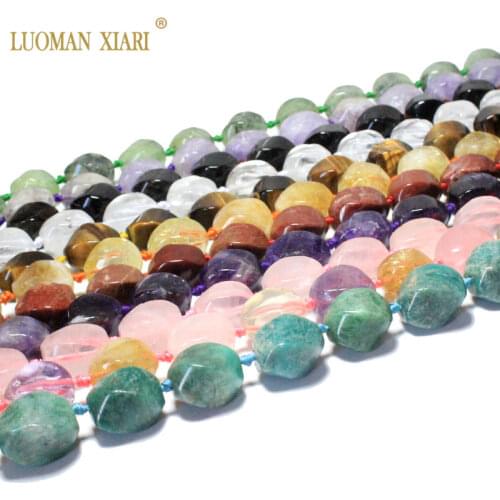 Fine 100% Natural Rose Quartz Jasper Amethyst Citrine Amazonite Stone Beads For Jewelry Making DIY Bracelet, Necklace 15*20mm