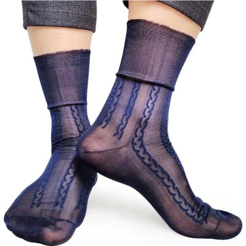 Ultra Thin Sexy Formal Dress Suit Socks For Men Nylon Silk Softy Brand Male Gay See-through Business Socks Hose Stocking