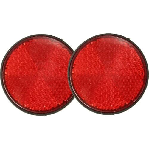 2pcs Round Red Reflector Universal For Motorcycle ATV 5.6*0.8cm
