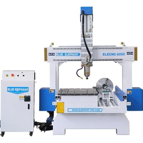 Water-Cooling 1.5KW Spindle CNC6090 With Rotary CNC 6090 CNC 6090 CNC Engraving Machine 1.5kw VFD CNC Router + 4 Axis