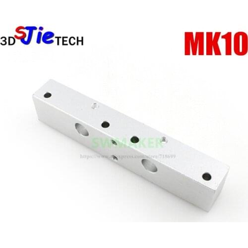 1pcs Makebot double head double nozzle throat fixed aluminum blocks MK10 for 3D printer extruder