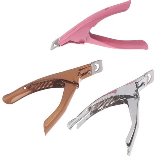 1PC Manicure Cutter Clipper Tool Stainless Steel Pink/Gold/SilverFalse Fake Nails Tips