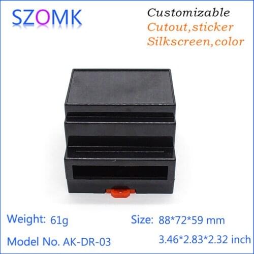 100pcs diy project box industrial box din rail enclosure for elctronics plastic equipment case instrument enclosure 88*72*59mm