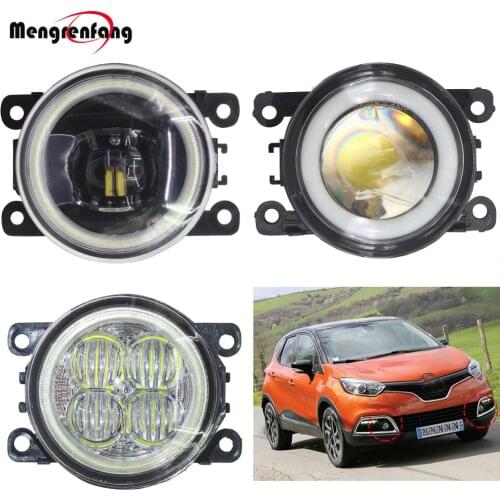 2 X Car Front Fog Light LED Halo Ring Angel Eye Daytime Running Light 4000LM 12V For Renault Captur 2013 2014 2015 2016 2017