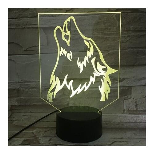 3D Timberwolf Night Light LED Table Lamp Illusion Color Nightlight Smart Phone App Control Base Bedroom Decor Kids Xmas Gift
